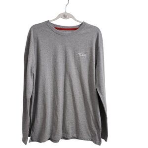 TUMI Shirt Mens Large Gray Long Sleeve Logo Tee Air India‎ Jersey Top Pullover